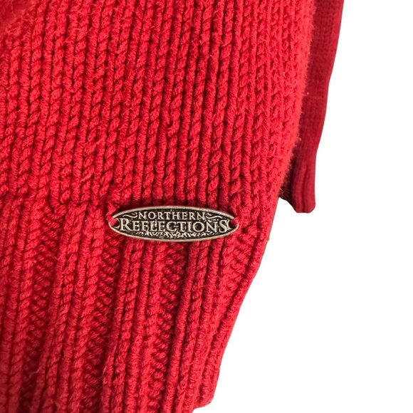Vintage Northern Reflections Red Knit Turtleneck Sweater Small | 90s Cottagecore - Picture 2 of 7